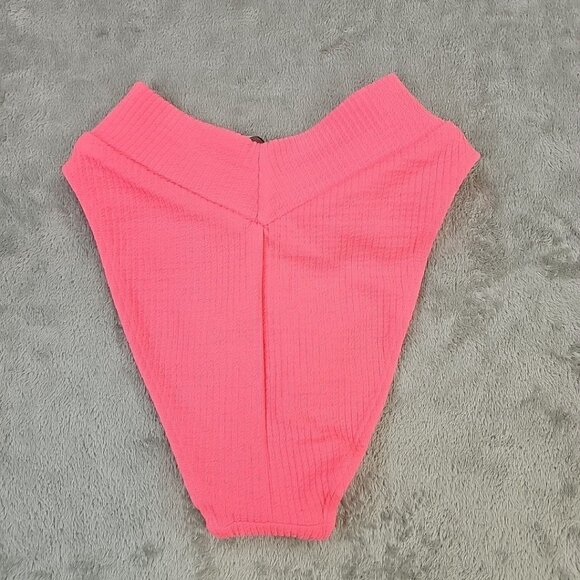 Becca French Cut Bikini Bottom Womens Size S Coral High Waisted Cheeky V Cut - Picture 4 of 5